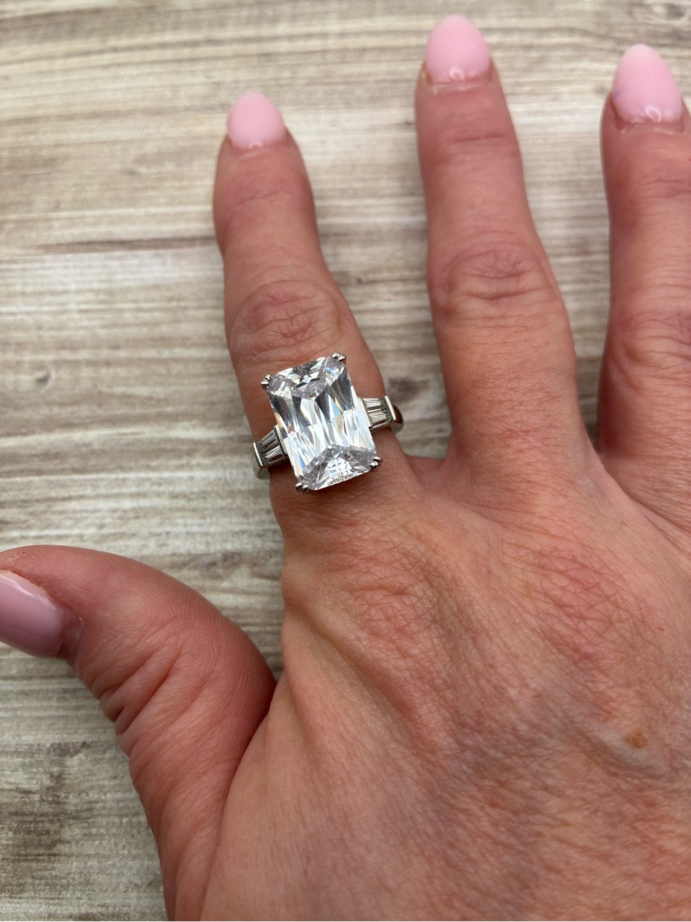 .925 Sterling Silver Cubic Zirconia Statement Ring